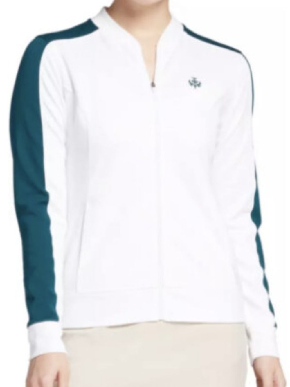 NWT Lady Hagen Magnolia Full Zip Golf Jacket- White/Green